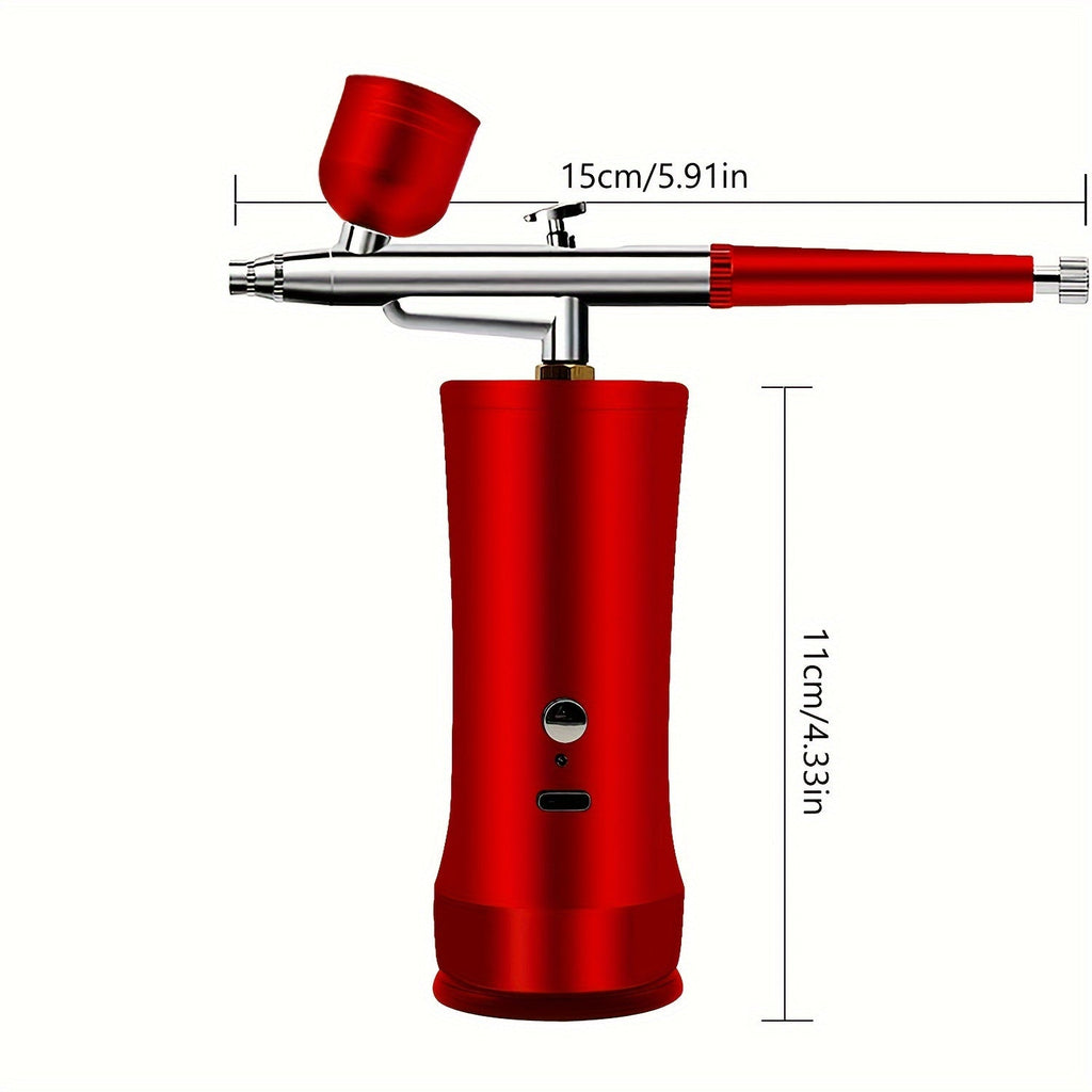 Rechargeable Cordless Airbrush Kit 0.3mm Nozzle 3-Speed Pressure Portable Airbrush Set for Makeup Nail Art Cake Decorating Model Painting Body Art USB-C Charging