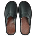 Wide Width Genuine Leather Slippers Indoor Non-Slip Oversized Slides for Men and Women All Seasons Casual House Shoes Black Grey Brown Navy Burgundy Red Purple Orange US 5.5-14