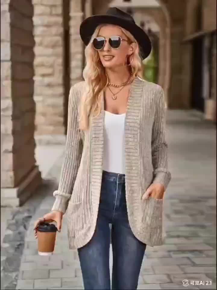 Loose Casual Long Sleeve Blouse Women Solid Color Pocket Splicing Relaxed Fit Top 10 Colors S-XXL Spring Fall Everyday