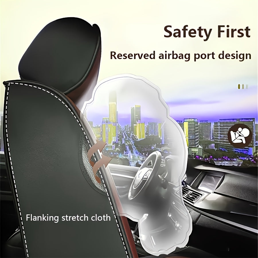 Faux Leather Car Seat Cover Universal Fit Sponge Padded Seat Protector for Sedan SUV Pickup Truck Durable Comfortable Luxury Interior Upgrade 7 Colors Front Rear Seats for Daily Commuters Pet Owners