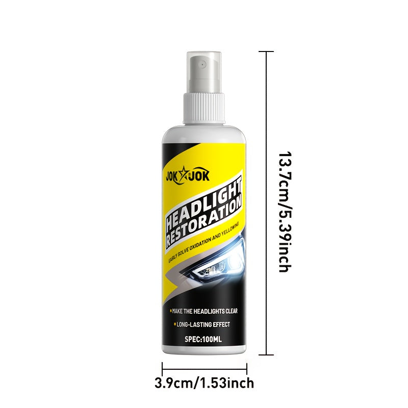 Headlight Restoration Kit with Advanced Ceramic Coating – Removes Yellow Haze Fog & UV Damage, Restores Clarity & Shine for All Vehicle Headlights, Long-Term Weather Protection