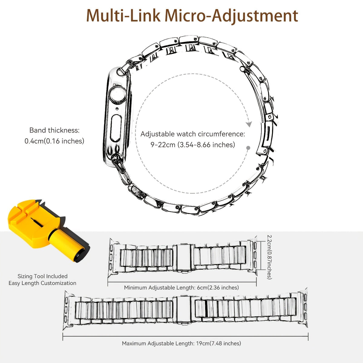 Apple Watch Band 42 44 45 46 49mm Women Stainless Steel Resin Metal Replacement Strap Starlight Rainbow for iWatch Series 11 10 9 8 7 6 5 4 3 SE Ultra Work Office Fitness Party