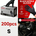 Black Nitrile Disposable Gloves 200 Pack Latex-Free Chemical Resistant High-Density Flexible Fit Industrial Grade for Cleaning Tattooing Painting Car Washing – S M L XL