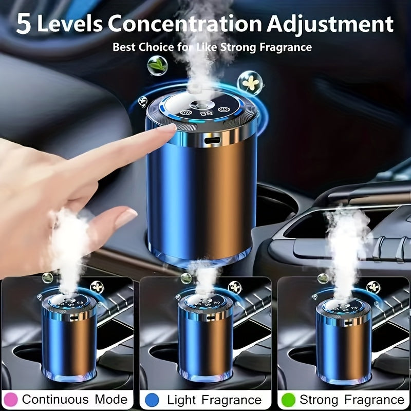 Smart Car Aroma Diffuser with Essential Oils Included – USB Powered Starry Sky Projection Humidifier Ambient Light Air Freshener Ocean Osmanthus Cologne Scent 1.69oz for Car Interior