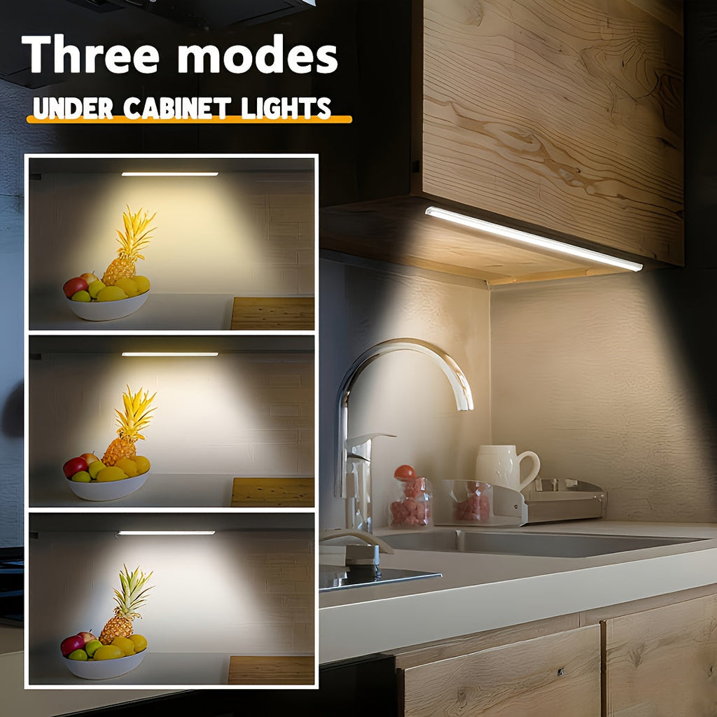 Motion Sensor LED Cabinet Light USB Rechargeable – Smart Wireless Under Cabinet Lighting, 3-Speed Dimming, Night Light for Kitchen, Bedroom, Closet, Stairs, Hallway – 6 Pack or 3 Pack