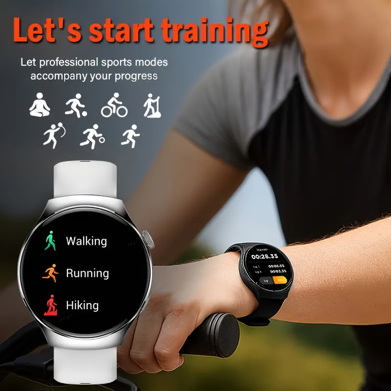 Smartwatch with Call Function Fitness Tracker for Men & Women – Silicone Strap, Step Counter, Heart Rate Monitor, Calorie Tracking, Sports Modes, Music & Camera Control