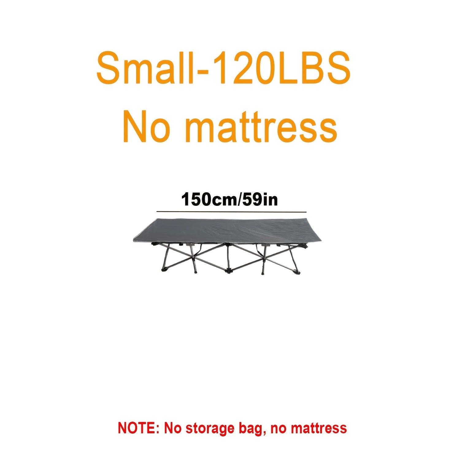 Heavy Duty Folding Bed with Optional Mattress up to 630 LBS – Portable Camping Cot with Multi-Leg Support, Side Pockets & Pillow, 59–77 Inch All Season Guest Napping Bed Space Saving