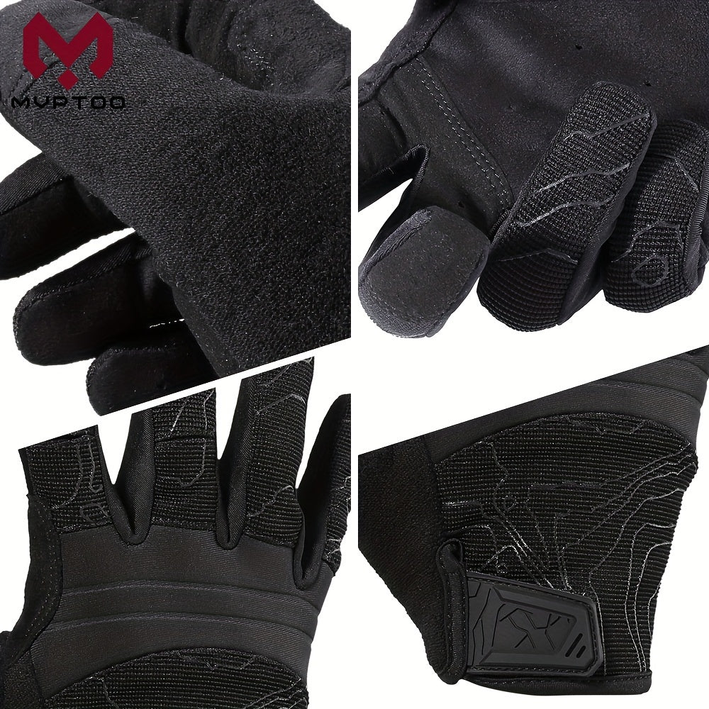 Breathable Tactical Full Finger Gloves with Touchscreen Tips – Anti-Slip Professional Gloves for Driving Cycling Shooting Outdoor Sports Men Women S L XL Black Green