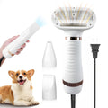 2-in-1 Pet Hair Dryer with Self-Cleaning Slicker Brush – Portable Dog & Cat Grooming Blow Dryer, 3 Temperature Settings, Low Noise, Stainless Steel Bristles, Home & Travel Grooming Tool