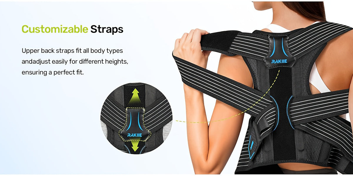 Posture Corrector Vest Adjustable Shoulder Straightening Brace – Padded Shoulder Cushions & Soft Underarm Bands, Unisex Back Support for Daily Wear, Men Women, Small to X-Large, Father's Day Gift