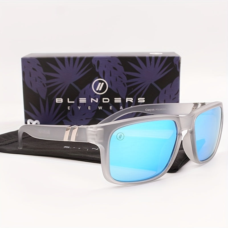 Men's Polarized Vintage Square Sunglasses UV400 with Mirror Coating – Classic Fashion Driving Eyewear in 8 Colors, Blue, Black, Green, Red, Purple, Silver & More