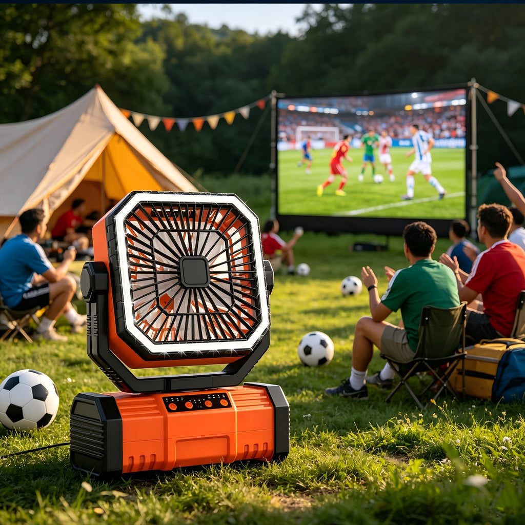 20000mAh Portable Camping Fan with Remote Control, LED Lights & 4 Speeds – Rechargeable Battery Operated Oscillating Tent Fan with 360° Rotation & Power Bank for Outdoor Camping, RV, Travel & Home Backup