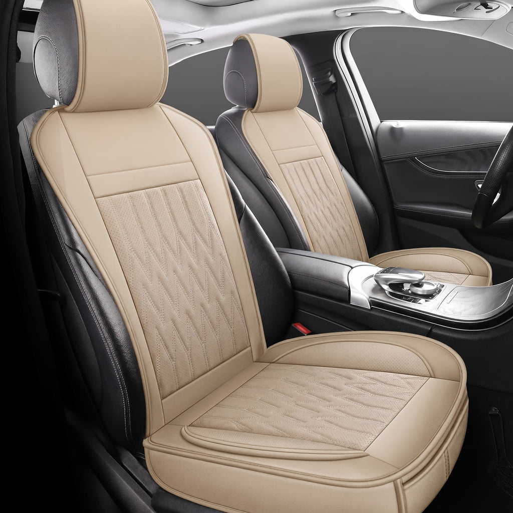Universal Front Car Seat Covers 2 Pack Full Surround High-Back Bucket Seat Protector Anti-Slip Easy Install for Cars SUVs Trucks Multiple Colors and Styles Aero Wave Luxe Diamond Dynamic Stripe