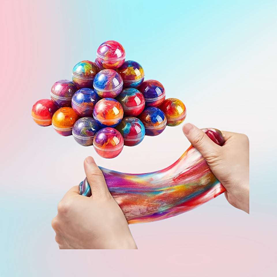 Galaxy Slime Balls 36 Pack Party Favors for Kids Bendable Flexible Non-Sticky Mess-Free Slime Spheres 3 Galaxy Color Combos for Birthday Easter Halloween Christmas Classroom Rewards Goodie Bags