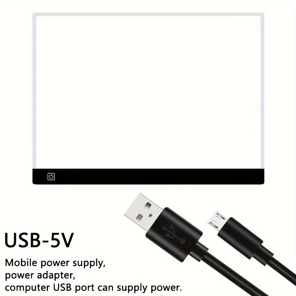 LED Light Pad for Diamond Painting A2 A3 A4 A5 USB Powered Adjustable Brightness Light Board Kit for Tracing Sketching Drawing Animation Stencil Art Craft with Optional Bracket & Drill Pen