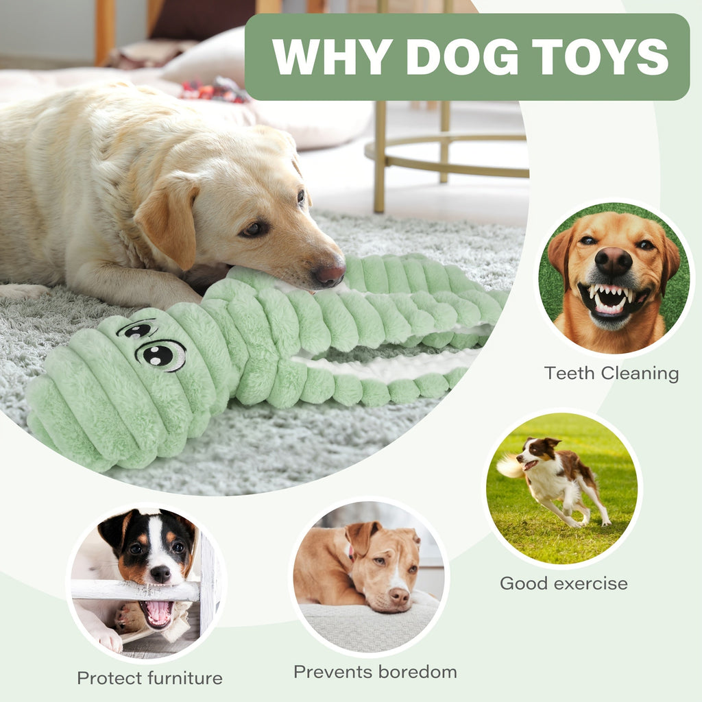 Squeaky Octopus Plush Dog Chew Toy Interactive Stuffed Squeaker Toy Puppies Dogs Soft Teeth Cleaning Chewable Small Medium Large Breeds 5 Colors Green Blue Pink Yellow Red
