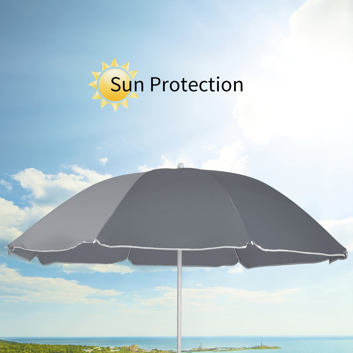 2-Person Folding Beach Chair Set with 59" Umbrella, Cooler Bag & Side Table – 600 lb Capacity Portable Loveseat for Beach, Camping, Picnic & Tailgate, Compact Collapsible Outdoor Chair