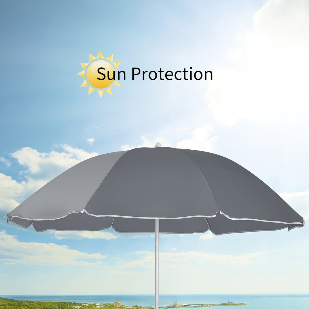 2-Person Folding Beach Chair Set with 59" Umbrella, Cooler Bag & Side Table – 600 lb Capacity Portable Loveseat for Beach, Camping, Picnic & Tailgate, Compact Collapsible Outdoor Chair