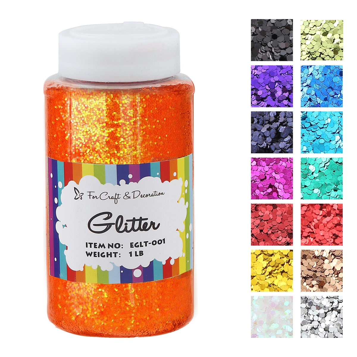1lb Craft Glitter Powder 19 Colors – Fine Ultra Fine Chunky Glitter with Shaker Top for Tumblers Resin Scrapbooking DIY Crafts, Bulk Glitter for Kids Adults Artists
