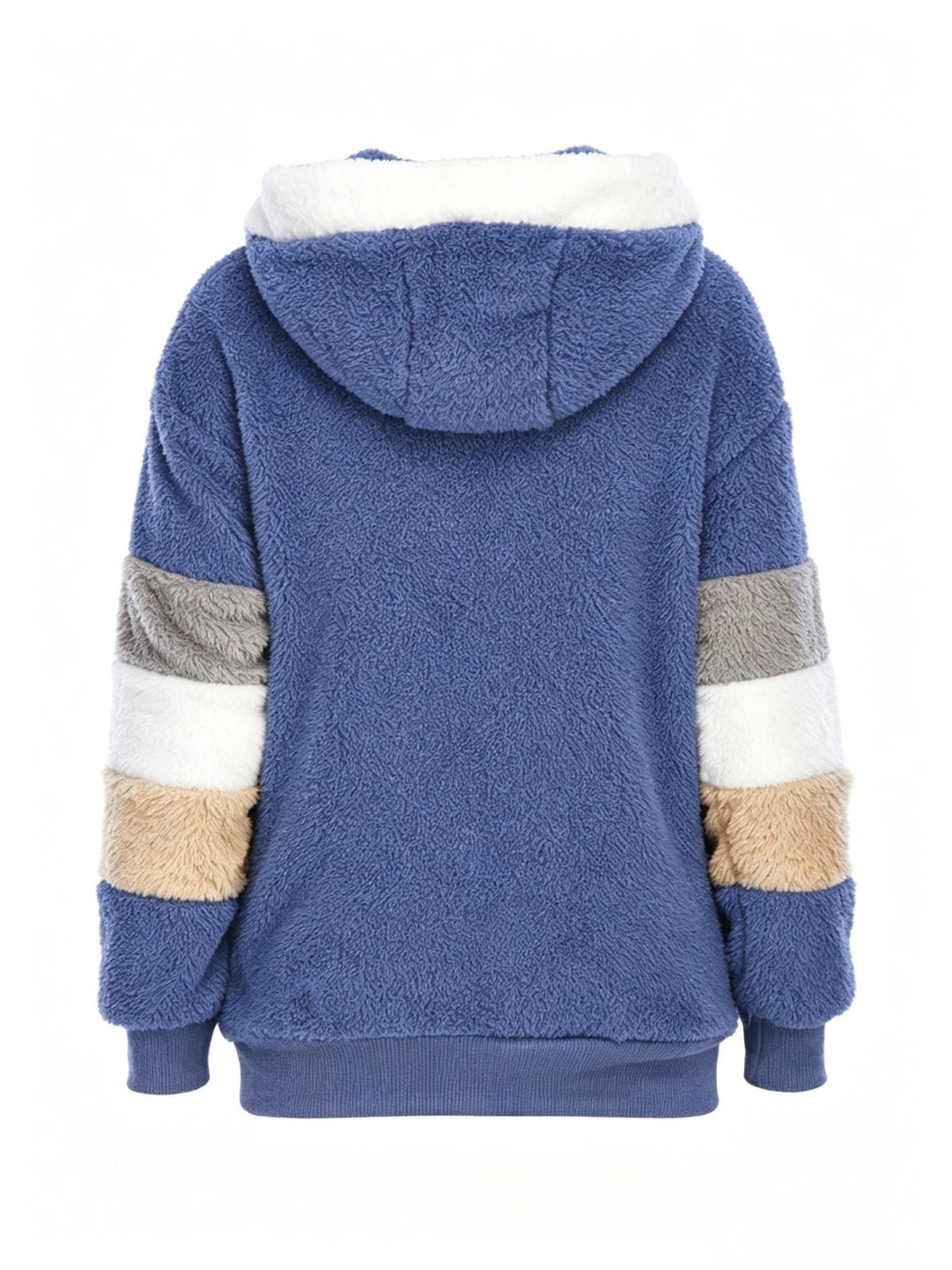 Teddy Bear Jacket Women Autumn Winter Color Block Zip-Up Fleece Coat Soft Warm Casual Outerwear Cozy Street Style S-XL