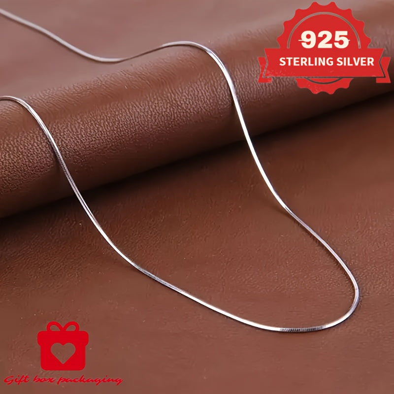925 Sterling Silver 1mm Round Snake Chain Necklace Unisex – Handmade 6.24g Hypoallergenic Pendant Chain 16 18 20 22 24 Inch Gift Box Included Mother's Day Birthday Anniversary Gift for Him Her