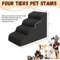 Memory Foam Dog Steps Pet Stairs 2 3 4 Step with Non-Slip Bottom & Washable Cover – Supportive Pet Steps for Sofa Bed, Great for Senior Dogs & Puppies, Multiple Colors