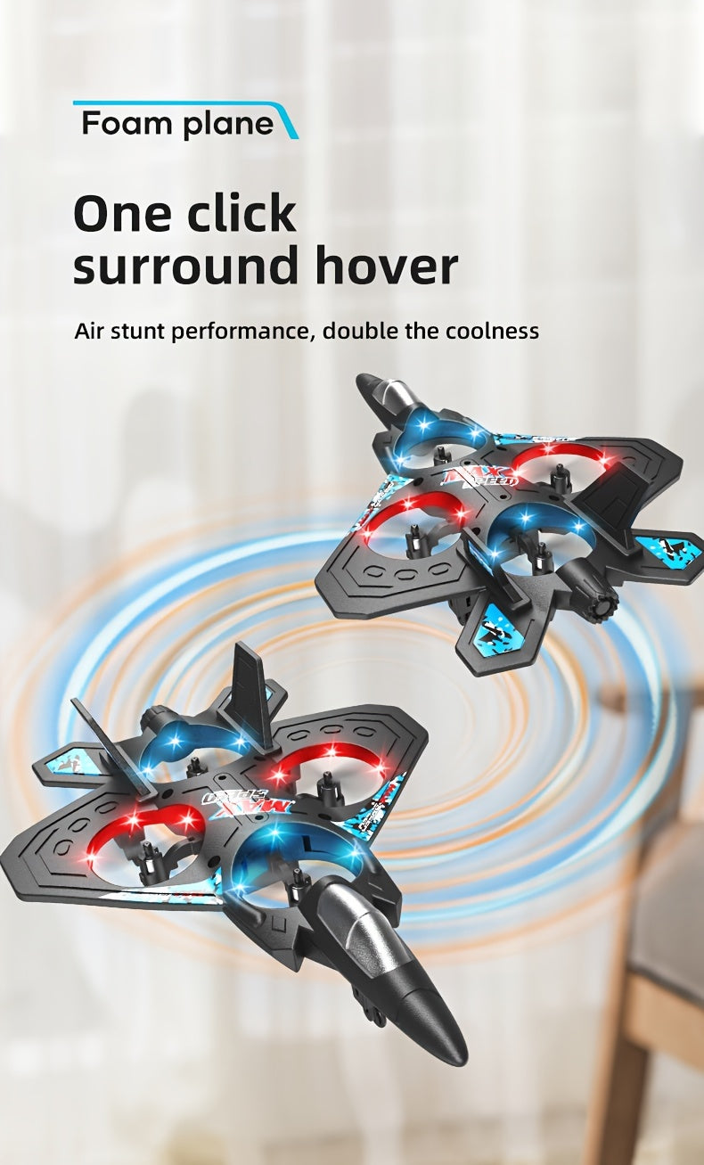 Beginner RC Drone with Height Hold & Remote Control – Rechargeable Mini Quadcopter for Kids & Adults, Indoor Outdoor Flying Toy Gift, Black Blue Red