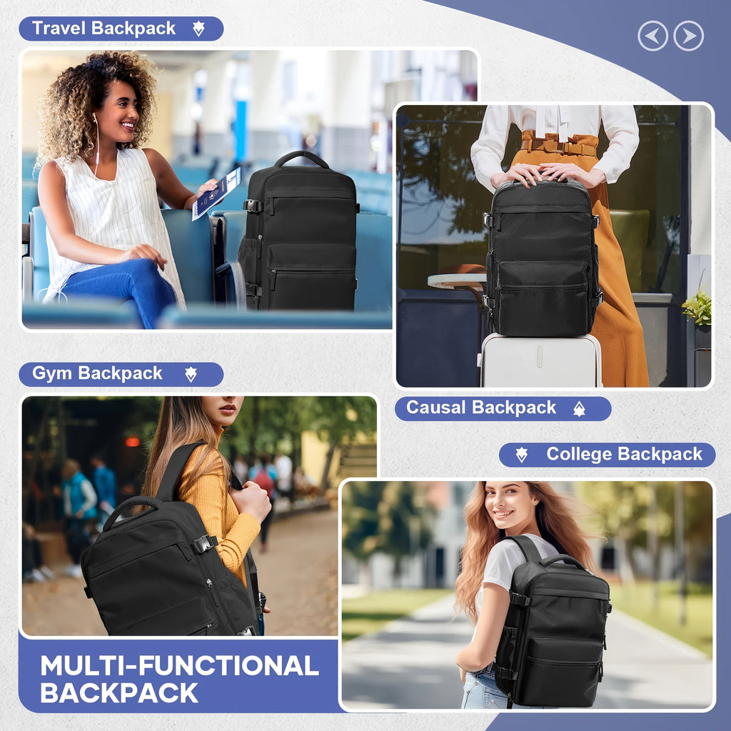 Vacuum Seal Travel Backpack with Air Pump – Expandable Large Capacity Compression Space Saver Laptop Carry-On Bag Oxford Cloth for Men Women Hiking Camping Travel