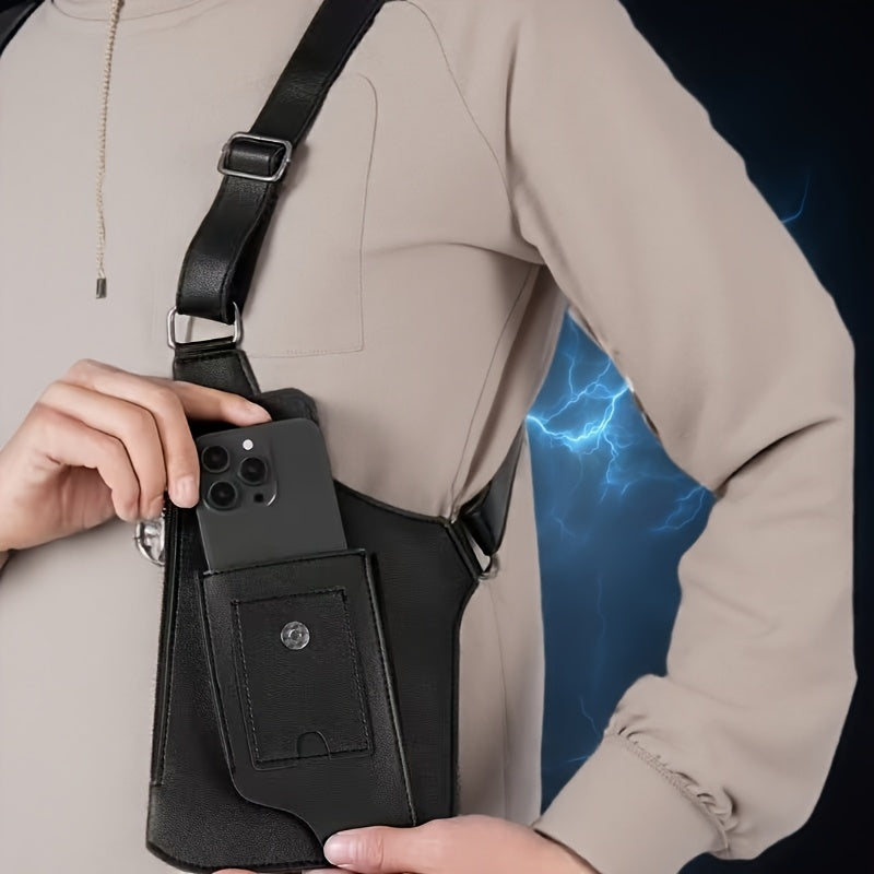 Vintage Solid Color Men's Chest Bag Crossbody Pack – Lightweight Outdoor Vest Backpack with Hands-Free Phone Holder for Cycling, Hiking, Running & Fitness, Gift for Boyfriend Husband Dad