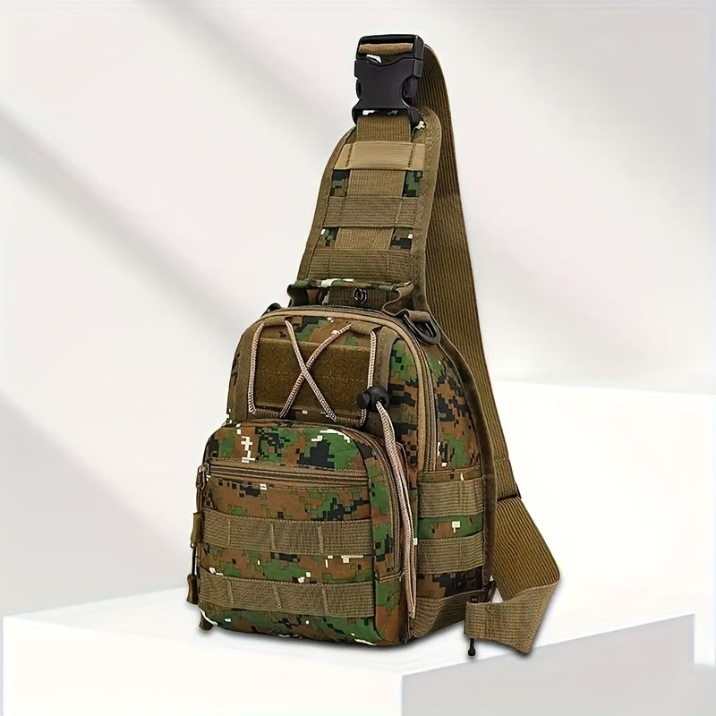 Tactical Sling Backpack Lightweight Crossbody Daypack – Military Camo Shoulder Bag for Cycling Hiking Travel Daily Use, Multiple Colors with Flag Patch Option, Men Women EDC Bag