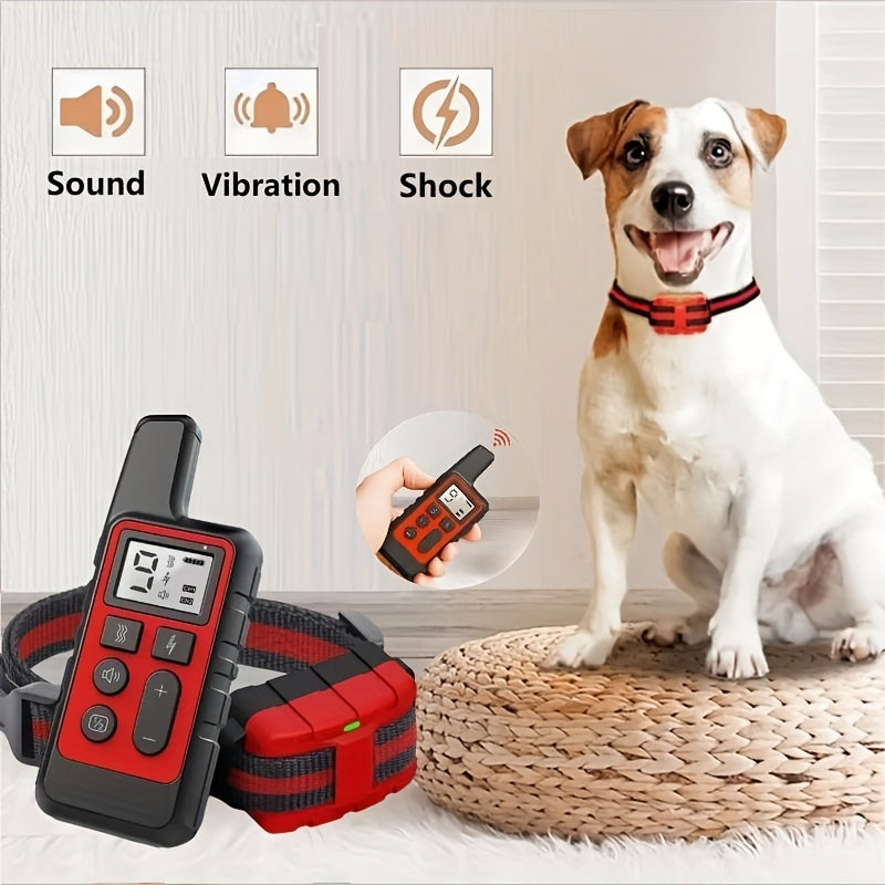 9-Level Remote Dog Training Collar Rechargeable E-Collar Shock Vibration Tone 500M Range Adjustable for Small Medium Large Dogs Safe Bark Control