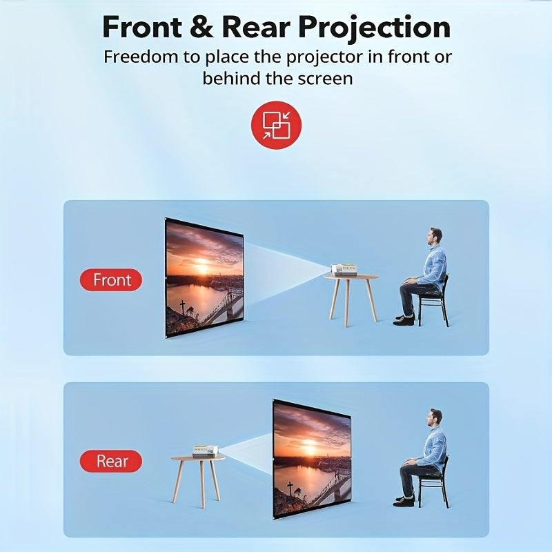Portable Projector Screen 4K HD 72 100 120 Inch 16:9 Foldable Wrinkle-Free Outdoor Indoor Movie Screen 160° Wide View Dual-Sided for Home Theater Camping Party Presentations