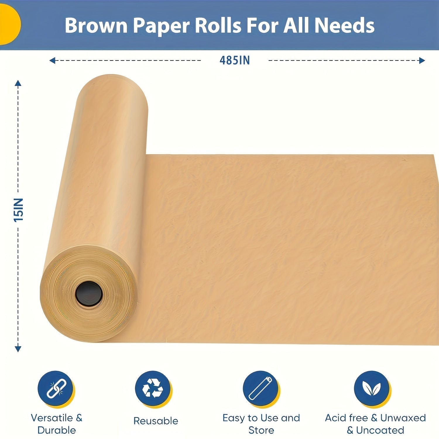 Kraft Paper Roll 80 GSM Heavy Duty for Gift Wrapping Packing Moving Shipping Wall Art Crafts Bulletin Board Floor Cover Table Runner Multiple Sizes Colors Brown White Red Black Pink Green