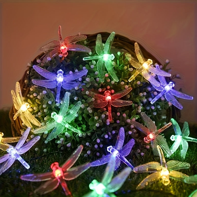 Solar Dragonfly String Lights Outdoor 236 Inch 30 LED – Waterproof 8 Modes Solar Fairy Lights for Garden, Patio, Balcony, Yard, Christmas & Holiday Decoration