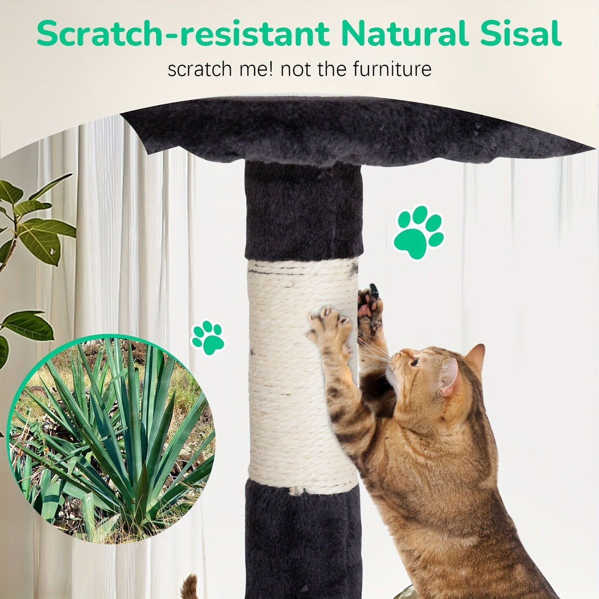 Multi-Level Cat Tree Tower with Scratching Post Perches & Plush Apartments – Space-Saving Indoor Cat Climbing Frame Activity Center, Heights 36-80 Inch, 6 Colors Beige Gray Pink