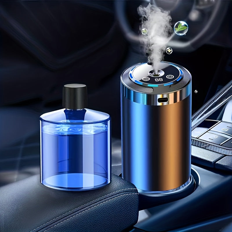Smart Car Aroma Diffuser with Essential Oils Included – USB Powered Starry Sky Projection Humidifier Ambient Light Air Freshener Ocean Osmanthus Cologne Scent 1.69oz for Car Interior