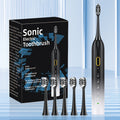Sonic Electric Toothbrush IPX8 Waterproof USB Rechargeable 5 Replacement Brush Heads Smart 2-Minute Timer Metal Shaft Adults Men Women Couple Oral Care Black Pink Green