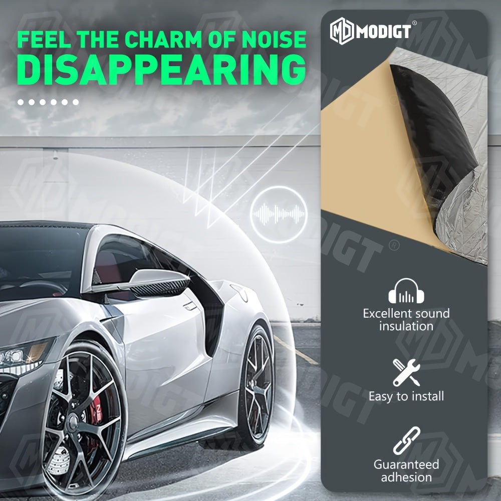 Car Sound Deadener Heat Shield Mat 22 26 Sqft Self-Adhesive Aluminum Foil Noise Reduction Insulation Easy Cut Install for Floor Door Trunk Firewall Free Installation Tools