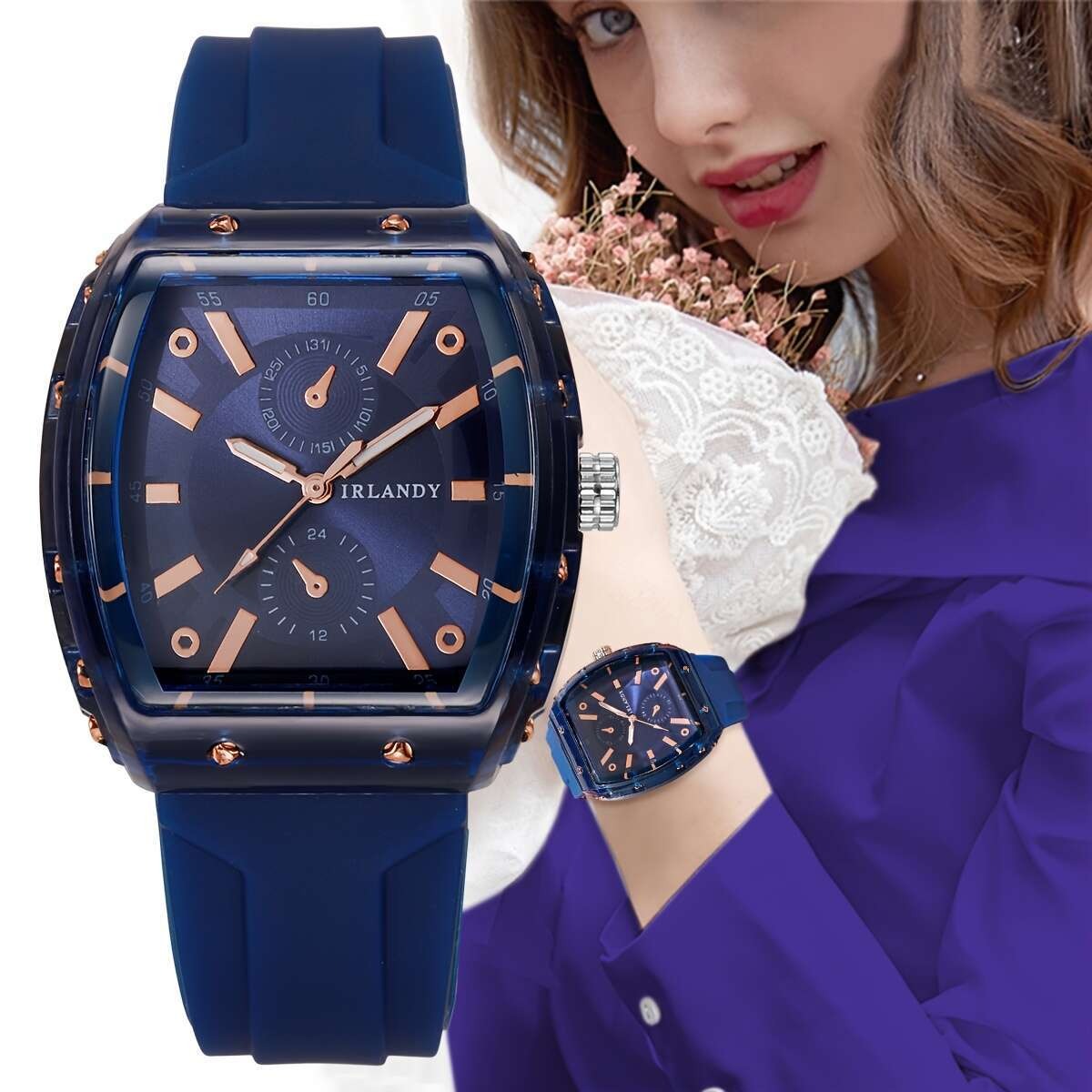 5-Pack Men's Quartz Watches – Casual Sport Minimalist Alloy Case Silicone Strap Barrel Dial Wristwatch Set Daily Wear Father's Day Birthday Holiday Gift