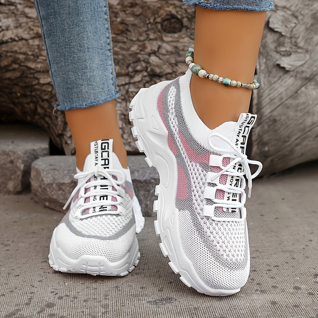 Women's Casual Low-Top Sneakers with Thick PVC Sole – Breathable Lightweight Tennis Shoes for Gym, Running & Everyday Wear | Women's Sports Shoes Sizes US 5-10 in Green, Black, Pink & Blue