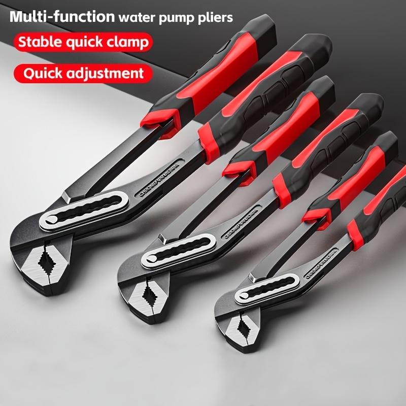 Heavy Duty Adjustable Water Pump Pliers 8 10 12 Inch Large Opening Quick Adjustment Channel Lock Style for Plumbing Pipeline Bathroom Construction Car Maintenance DIY Repair