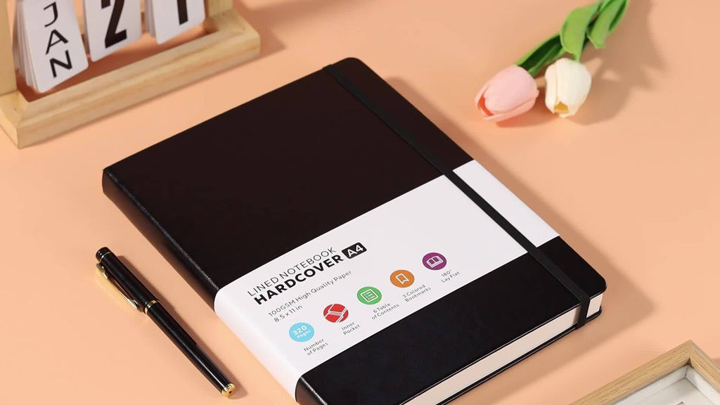 A4 Hardcover Notebook 320 Pages 100GSM – Large College Ruled Leather Journal 8.5x11 for Work School Study Writing Business, Lined Notebook for Women Men, 6 Colors