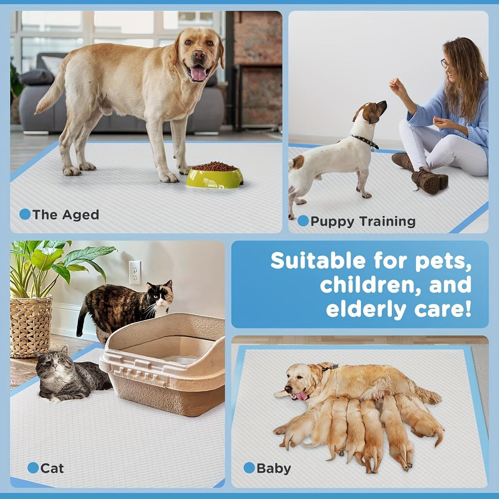 XXXL Dog Pee Pads Extra Large 8-Layer Super Absorbent Leak-Proof – Disposable Puppy Potty Pads for Cars Cages Sofas, Multiple Sizes 31x47 32x36 57x31 Inches