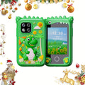 Kids Smart Phone Toy Dinosaur Design HD Touchscreen Dual Camera 8GB SD Card Play Cell Phone for Boys Girls Ages 3 and Up Travel Toy Birthday Easter Halloween Christmas Gift Green Purple