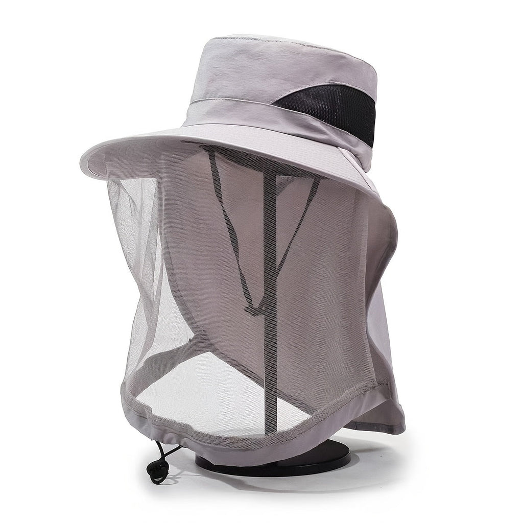 Anti-Mosquito Fishing Hat with Face Cover 2pcs Breathable Mesh Sun Hat UV Protection Insect-Proof for Men Women - Outdoor Hiking Camping Night Fishing Bee-Proof Summer Hat