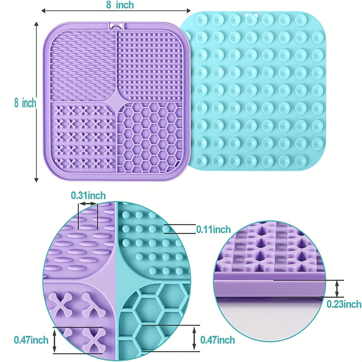 Licking Mat for Dogs and Cats with Suction Cup Slow Feeder Pad Bath Time Boredom Anxiety Relief Peanut Butter Treat Lick Mat 1 2 4-Pack
