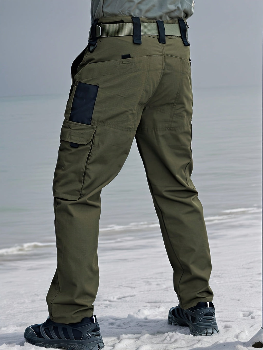 Men's Tactical Cargo Pants Lightweight Quick Dry – Breathable Multi-Pocket Hiking Pants with Belt, Relaxed Fit All-Season Outdoor Work Pants, Wear-Resistant – M to XXXL, Black / Grey / Khaki
