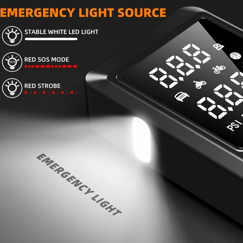9-in-1 Car Jump Starter 10000A Peak with 150PSI Tire Inflator LED Display USB Fast Charging LED Light Battery Charger Lightweight Emergency Kit for Cars Trucks SUVs Camping Outdoor