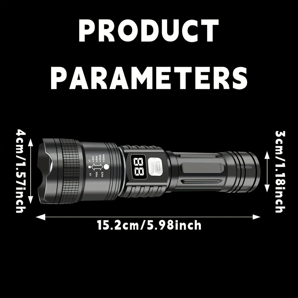 Rechargeable LED Flashlight 4-Pack - Super Bright Zoomable Spotlight, USB Charging, Long Range Tactical Work Light for Camping, Hiking, Emergency & Outdoor Survival, High-Power LED Torch Set