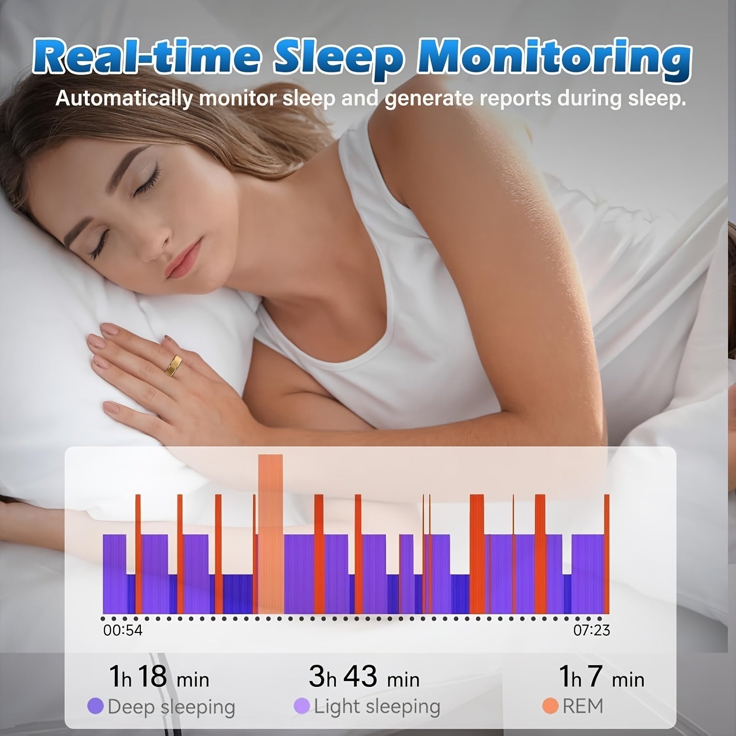 Smart Ring Health Tracker for Women & Men – Step Counter, Calorie Tracker, Sleep Monitor, Body Temperature, Menstrual Cycle, Stress Tracking, Fitness Ring Compatible with iPhone & Android SmartHealth App